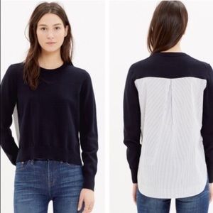 Madewell Navy Blue Mixed Pullover Sweater